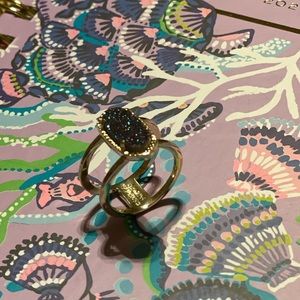 Blue druzy Kendra Scott ring- authentic
